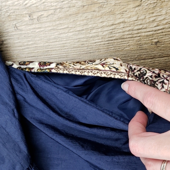 Slade Vintage Blue and Velour Long Sleeve Windbreaker Size Medium - Picture 4 of 5